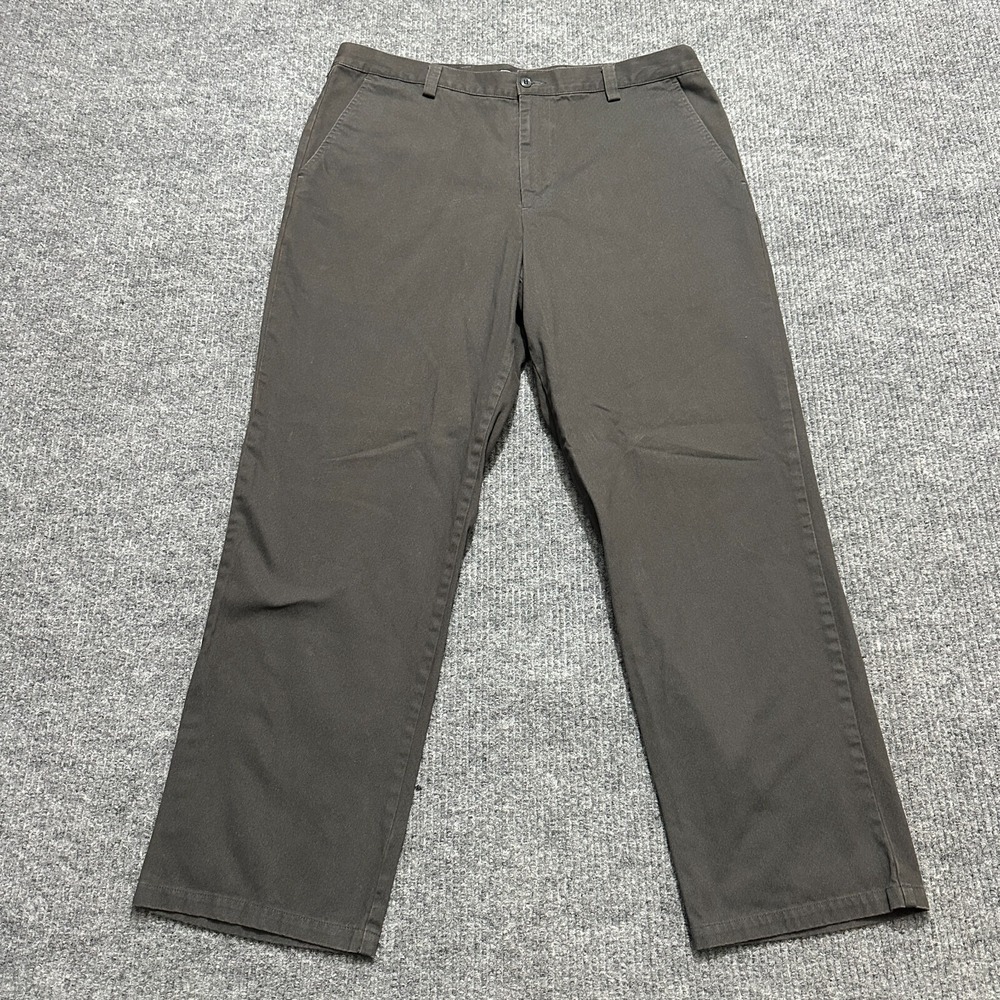 Dockers Mens Khaki Pants Size 38x32 Brown Flat Front Relaxed Fit High‎ Rise